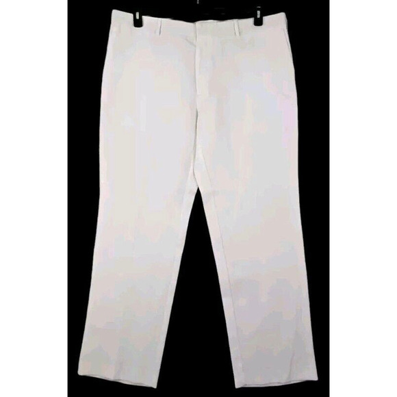 Cubavera ~Men's Size 42×32~ White Linen Blend Dress Pants Straight Leg NWOT. - Picture 5 of 9